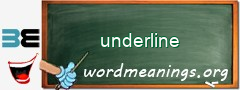 WordMeaning blackboard for underline